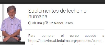 Lactancia materna, nano curso / taller / seminario "Suplementos de leche no humana"